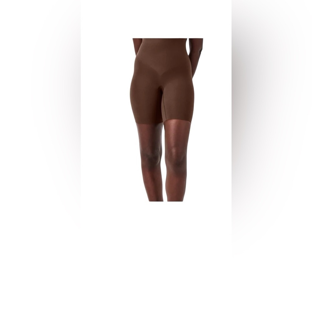 Spanx Higher Power Short Sz S Chestnut Brown High Waisted Lightweight 6” Inseam